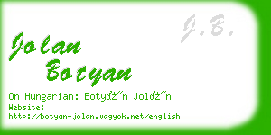 jolan botyan business card